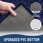 Arotive Luxury Chenille Bathroom Rug Mat, Extra Soft Thick Absorbent Shaggy Bath Rugs, Non-Slip Machine Wash Dry, Plush Bath Mats for Bathroom, Shower and Tub, 36x24, Navy