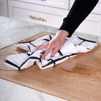 All-Clad Checked Kitchen Towel: Highly Absorbent, Super Soft Long Lasting - 100% Cotton, 17"x30" Tea Towel for Cleaning & Drying Dishes, Pans, Glassware, or Countertops, (1-Pack), Black