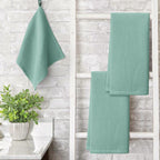 Artoid Mode 100% Cotton Light Green Waffle Weave Kitchen Dish Cloths, 13x28 Inch Ultra Soft Absorbent Quick Drying Kitchen Dish Towels Set of 4