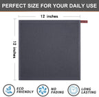 Kitinjoy 100% Cotton Kitchen Dish Cloths, 8 Pack Waffle Weave Ultra Soft Absorbent Dish Towels for Drying Dishes Quick Drying Kitchen Towels Dish Rags, 12 X 12Inch, Dark Grey