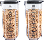 Progressive International ProKeeper+ Clear Plastic Airtight Food Baker's Kitchen Storage Organization Container Canister Set with Magnetic Accessories, 2- Piece Set (Cereal 4.5-Quart)