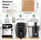 Ibyx Elegant Sliding Tray for Your Coffee Maker & Heavy Kitchen Appliances - Sturdy, Slides Easily from Under The Cabinet (Natural, 13”W x 10.5”D)