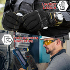 HANDLANDY Work Gloves for Men & Women, Utility Mechanic Working Gloves Touch Screen, Flexible Yard Work Gloves