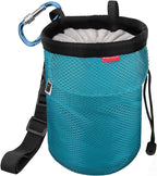 Rhino Valley Climbing Chalk Bag, No Leak Drawstring Chalk Bag with Adjustable Belt, Carabiner Clip and Zippered Pockets Chalk Bag for Climbing, Cross Fit, Weight Lifting & More
