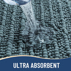 Arotive Luxury Chenille Bathroom Rug Mat, Extra Soft Thick Absorbent Shaggy Bath Rugs, Non-Slip Machine Wash Dry, Plush Bath Mats for Bathroom, Shower and Tub, 47x24, Smoky Gray