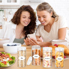 24 Pcs Plastic Jars, 16 OZ Plastic Jars with White Lids Clear Airtight Slime Containers Refillable Round Empty Storage Containers Jar for Kitchen & Household Dry Food Storage