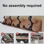 SKOLOO 24-Inch Wood Coat Rack Wall Mount with 4 Triple Hooks - Ideal for Family Entrances, Classrooms, and Pet Supplies Storage - Perfect Coat Hooks for Wall,Mahogany (Sapele)