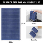 Homaxy 100% Cotton Terry Kitchen Towels(Navy Blue, 20 x 28 inches), Checkered Designed, Soft and Super Absorbent Dish Towels, Large 4 Pack
