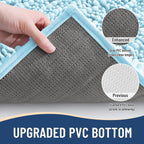 Arotive Luxury Chenille Bathroom Rug Mat, Extra Soft Thick Absorbent Shaggy Bath Rugs, Non-Slip Machine Wash Dry, Plush Bath Mats for Bathroom, Shower and Tub, 47x32, Blue