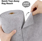 Microfiber Cloth Roll 75 Pack, 180GSM, Tear Away Microfiber Towels 12x12 Inch, Reusable Cleaning Rags for Car Detailing, Kitchen, Dishes, House Cleaning, Windows, Glass, Garage, Shop (Grey)