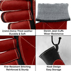 TICONN Welding Gloves, 1000°F Heat-Resistant Fireproof Leather Gloves for Welders, Stick, Forge, Mig, Tig, BBQ, Baking, Oven
