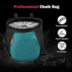 MoKo Rock Climbing Chalk Bag, Bouldering Chalk Pot Bucket with Adjustable Belt & Carabiner Drawstring Climbing Gear