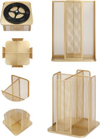 Annova Paper/Plastic Cup and Lid Holder Plastic Storage Organizer, 360°Rotating Coffee Mup Dispenser with 4 Compartments, Multifunctional Storage Rack for Home, Office, Bar, Coffee Shop (Gold)