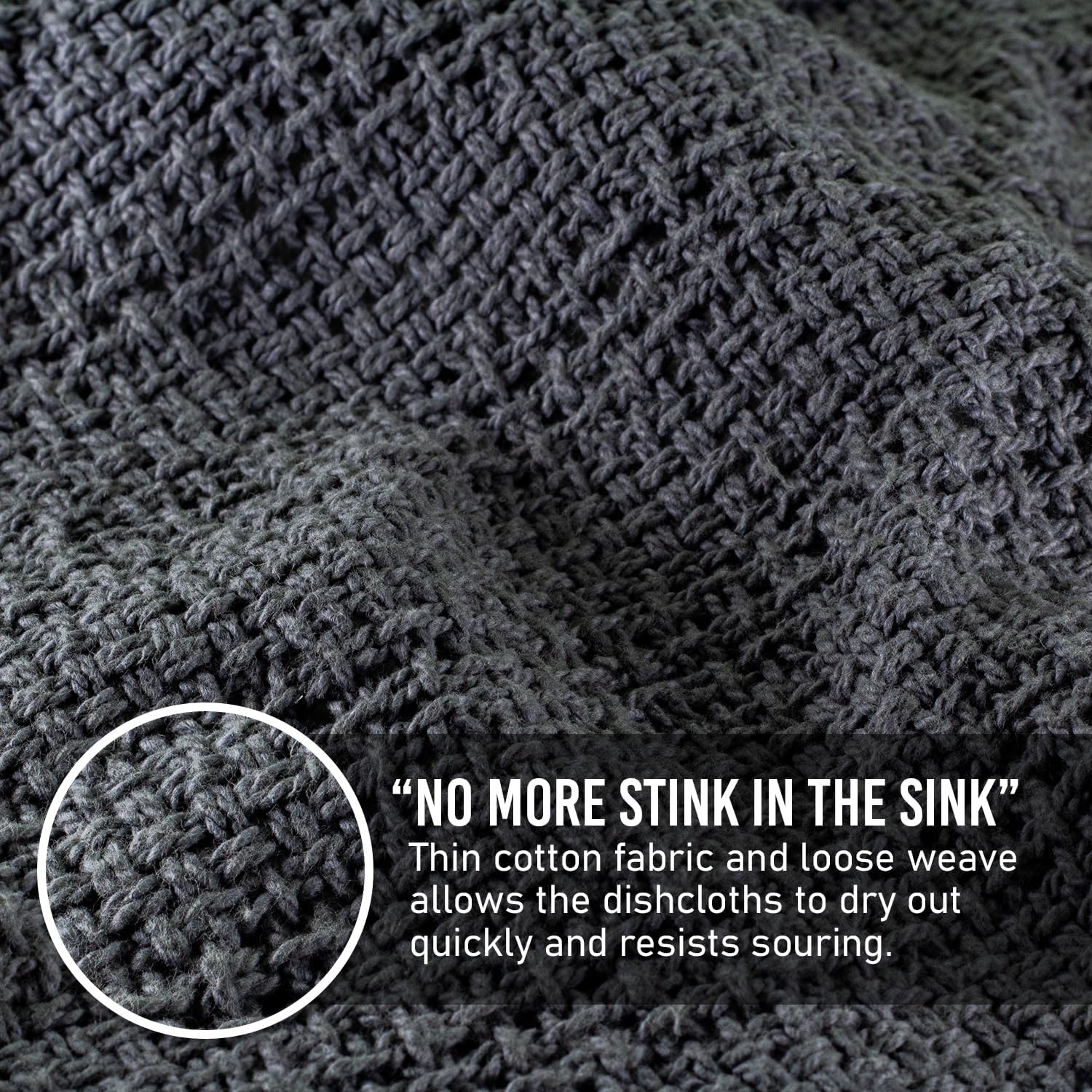 Old Fashion 100% Cotton Dishcloths - Set of 4 Mixed Colors - 2 Gray/2 Natural -11" x 11"