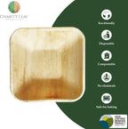 Charity Leaf Disposable Palm Leaf 5" Square Bowl (50 pcs) Dipping Bowls | Bamboo Like| All Natural and Biodegradable | Charcuterie Boards, BBQs, and Parties