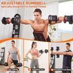 Adjustable Dumbbell Set 25/55/90LBS,10 in 1 Free Weights Dumbbell with Anti-Slip Texture Handle,1 Sec Speed Adjustment Men/Women Gym and Home Strength Training Equipment.