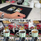 Coffee Bar Mat for Countertop, Large 18x12 Cute Gnome Coffee Mat, Kitchen Decor and Accessories Bar Sign, Durable Kitchen Mats Accessories, Funny Gnomes Signs for Station, Gnomes Decorations for Home