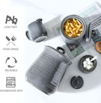 Hasense Coffee Canister with Airtight Lid, Porcelain Food Storge Container for Kitchen, Large Cookies Jar for Countertop, Ideal for Coffee Bean, Flour, Sugar, Cereal, 80 FL OZ(Grey)