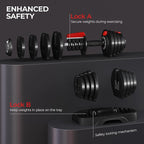 Yaheetech Adjustable Dumbbell Set 28/40/52.5/90LBS Adjustable Dumbbells Fast Adjust Dumbbell Weight Set with Anti-Slip Handle and Tray for Men/Women Home Gym Strength Training Equipment Single/Pair