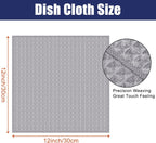 Homaxy Microfber Wafle Weave Kitchen Dish Cloths, 12 x 12 Inch Ultra Absorbent and Solid Color Dish Towels for Kitchen Fast Drying Dishcloth for Washing Dishes, 6 Pack, Gray