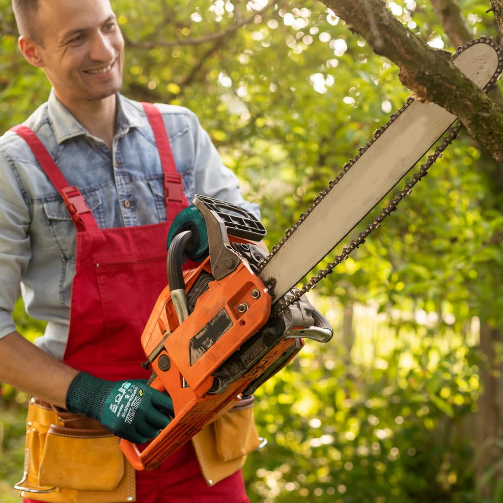 DULFINE ANSI A4 Cut Resistant Work Gloves for Men,6 Pairs Pack.Touchscreen Micro Nitrile Coated,Anti-Slip & Durable for Construction, Wood Cutting,Glass Factory Industrial Use(Large)