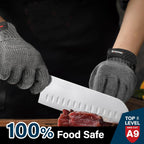 Schwer Ultimate Cut Resistant Gloves Beyond ANSI A9, Reinforced Stainless Steel Glove, Food Grade Mesh Metal Gloves for Butcher Meat Cutting, Oyster Shucking, Mandoline, Non-PFAS, PR1708 (M, 2 PCS)