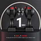 Yaheetech Adjustable Dumbbell Set Free Weight Dumbbells 40lbs/52.5lbs/90lbs Fast Adjust Dumbbells Dumbbell Weight Set, with Tray for Men/Women Strength Training Equipment