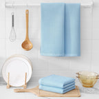 Kitinjoy 100% Cotton Waffle Weave Kitchen Towels (13 X 28 Inches, Sky Blue), 6-Pack Super Soft and Absorbent Dish Towels for Drying Dishes, Kitchen Hand Towels