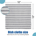 Homaxy 18 Pack Kitchen Dish Cloths, Ultra Soft and Absorbent Dish Towels, Reusable Fast Drying Microfiber Cleaning Cloth, Coral Velvet Wave Design No-lint,10 x 10 inches, Grey