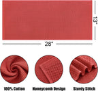 Kitinjoy 100% Cotton Waffle Weave Kitchen Towels, 4-Pack Super Soft and Absorbent Dish Towels for Drying Dishes, Kitchen Hand Towels, 13 in x 28 in, Brick Red