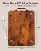 Appliance Slider, Sliding Tray for Coffee Maker, Coffee Pot Slider for Countertop, Kitchen Appliance Rolling Tray with Rubber Wheels (Rustic Brown, Medium - Long (9.5” X 13”))