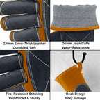 TICONN Welding Gloves, 1000°F Heat-Resistant Fireproof Leather Gloves for Welders, Stick, Forge, Mig, Tig, BBQ, Baking, Oven
