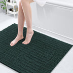 Arotive Luxury Chenille Bathroom Rug Mat, Extra Soft Thick Absorbent Shaggy Bath Rugs, Non-Slip Machine Wash Dry, Plush Bath Mats for Bathroom, Shower and Tub, 40x32, Dark Green