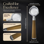 Bottomless Portafilter 54mm - Stainless Steel Filter Basket and Ergonomic Mahogany Wood Handle - Compatible with Breville 54mm Bottomless Portafilter Coffee Machine Models