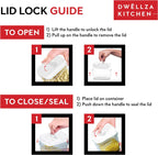 DWËLLZA KITCHEN Large Airtight Food Storage Containers - Clear Plastic Bulk Food Pantry & Kitchen Storage Containers for Flour, Sugar and Baking Supplies 4 Pcs. BPA-Free, Keeps Fresh & Dry (White)