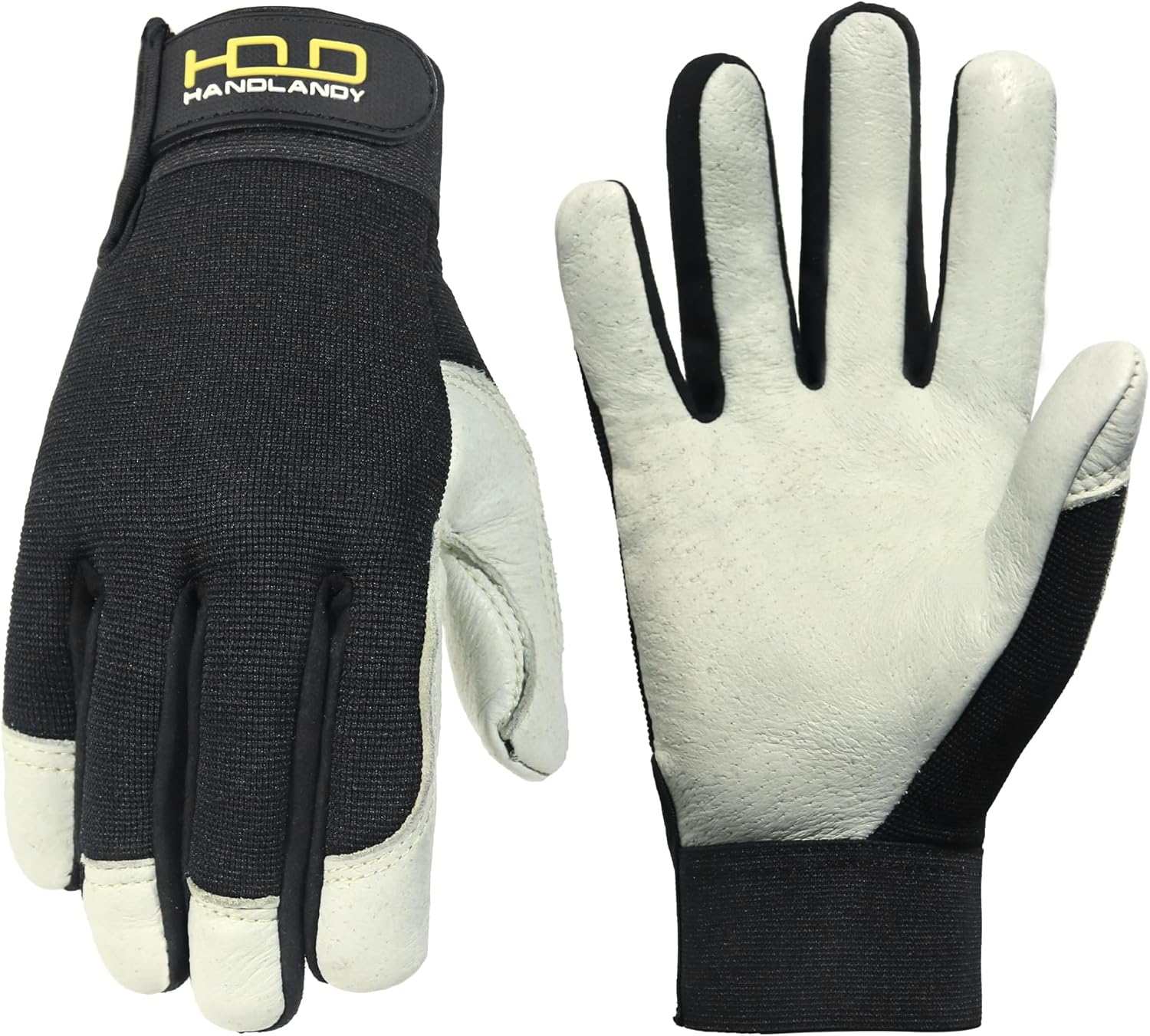 HANDLANDY Work Gloves for Men & Women, Utility Mechanic Working Gloves Touch Screen, Flexible Yard Work Gloves