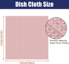 Homaxy Microfiber Waffle Weave Kitchen Dish Cloths, 12 x 12 Inch Ultra Absorbent and Solid Color Dish Towels for Kitchen Fast Drying Dishcloth for Washing Dishes, 6 Pack, Pink