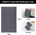 Homaxy 100% Cotton Terry Kitchen Towels(Dark Grey, 20 x 28 inches), Checkered Designed, Soft and Super Absorbent Dish Towels, Large 4 Pack