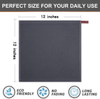 Kitinjoy 100% Cotton Kitchen Dish Cloths, 6 Pack Waffle Weave Ultra Soft Absorbent Dish Towels for Drying Dishes Quick Drying Kitchen Towels Dish Rags, 12 X 12 Inches, Dark Grey