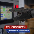 HANDLANDY Mens Work Gloves Touch screen, Utility Mechanic Gloves, Flexible Breathable Fit- Padded Knuckles & Palm
