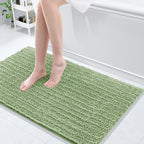 Arotive Luxury Chenille Bathroom Rug Mat, Extra Soft Thick Absorbent Shaggy Bath Rugs, Non-Slip Machine Wash Dry, Plush Bath Mats for Bathroom, Shower and Tub, 40x24, Sage Green