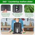 Appliance Slider 360° Rolling Tray for Coffee Maker Bamboo Coffee Pot Slider Tray Countertop Rotation Sliding Tray with Wheels, Small Appliances Mat Easily from Under the Cabinet Black(13.9"×9.4")