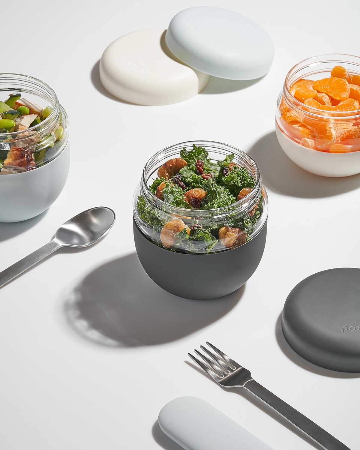 W&P Porter Seal Tight, Lunch Bowl Container w/ Lid | Charcoal 24 Ounces | Leak & Spill Proof, Soup & Stew Food Storage, Meal Prep, Airtight, Microwave and Dishwasher Safe, BPA-Free Glass