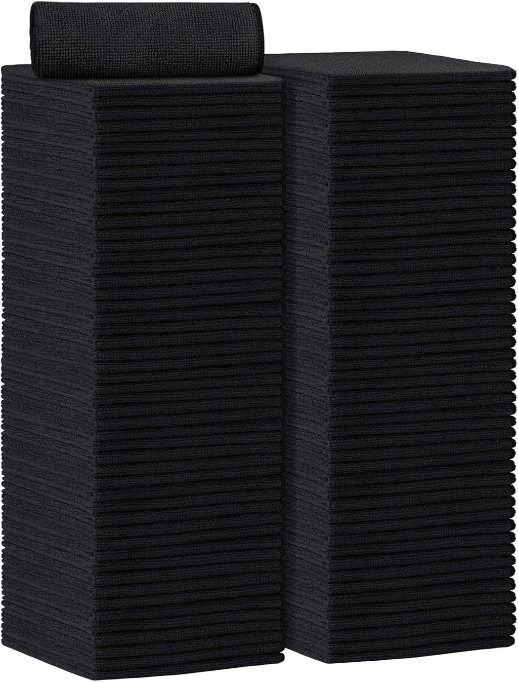 AIDEA Microfiber Cleaning Cloth 100PK, Soft Microfiber Towels for Cars, Absorbent Cleaning Rags, Lint-Free Streak-Free Wash Cloths for House, Kitchen, Window(12inx12in), Black