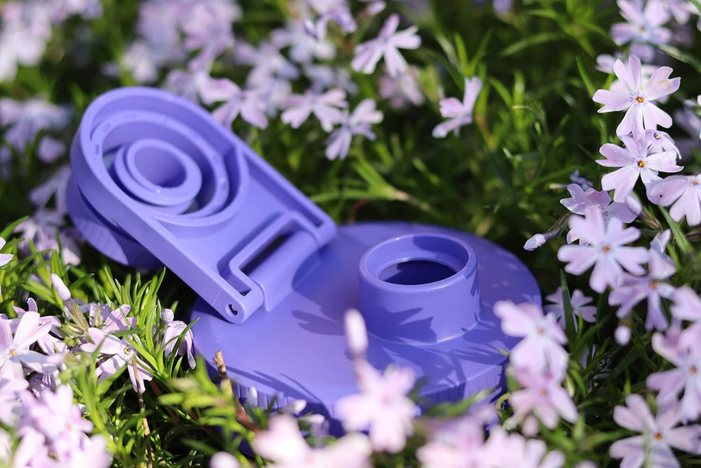 Brewing America Creamer Jar with Pouring Lid, 1 Pint (16 oz) Mason Jar with Purple Wide Mouth Pour Lid, for Milk, Sugar, and Cream, 1-Pack (Violet Purple)