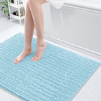 Arotive Luxury Chenille Bathroom Rug Mat, Extra Soft Thick Absorbent Shaggy Bath Rugs, Non-Slip Machine Wash Dry, Plush Bath Mats for Bathroom, Shower and Tub, 40x32, Blue