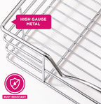 HOLDN’ STORAGE Heavy-Duty Premium Collection Pull Out Cabinet Organizer, Cabinet Drawer Slide Outs, Lifetime Limited Warranty - Basket Size 26" W x 21" D x 5" H, Anti-Rust Chrome Finish