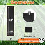 Bamboo Drawer Organizer, Narrow Silverware Organizer for Kitchen, Stackable Utensil Organizer, 2 Pcs Flatware Organizer, Wooden Storage Box Tray (Black, 12 X 3 X 2 Inch)