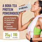 Boba Tea Protein 100% Whey Protein Powder Isolate (Milk Tea), Natural Energy Coffee Replacement, Sugar Free, Gluten Free, Lactose Free, Soy Free, Real Ingredients, 5.9g BCAAs