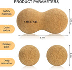 Natural Cork Peanut Massage Ball Roller Trigger Point Myofascial Release Double Lacrosse Massage Set